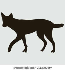 Silueta negra vectorial, icono de perro simple