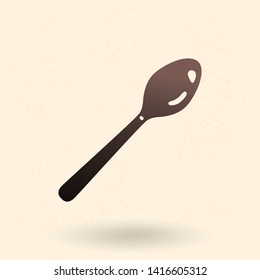 Vector Black Silhouette Spoon Icon