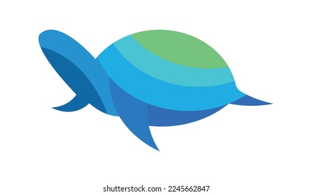 Vector black silhouette of a turtle isolated on a white background.