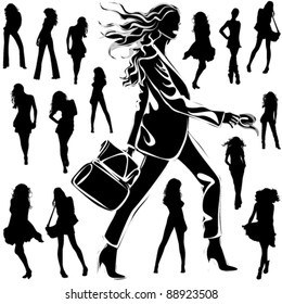 Woman Silhouette Walking Forward Images, Stock Photos & Vectors ...