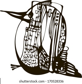 vector black silhouettes isolated on white background abstract bird