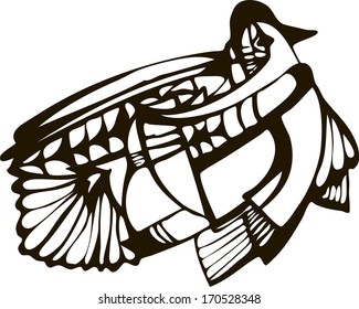 vector black silhouettes isolated on white background abstract bird