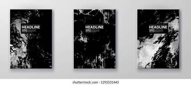 Vector Black and silver Design Templates for Brochures, Flyers,Technologies, Applications, Online Services, Typographic Emblems, Logo, Banners and Infographic. Chrome Abstract Modern Background.