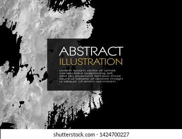 Vector Black and Silver Design Templates for Brochures, Flyers, Mobile Technologies, Applications, Online Services, Typographic Emblems, Logo, Banners Infographic. Golden Abstract Modern Background.