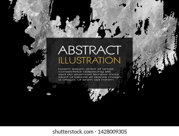 Vector Black and Silver Design Templates for Brochures, Flyers, Mobile Technologies, Applications, Online Services, Typographic Emblems, Logo, Banners Infographic. Golden Abstract Modern Background.
