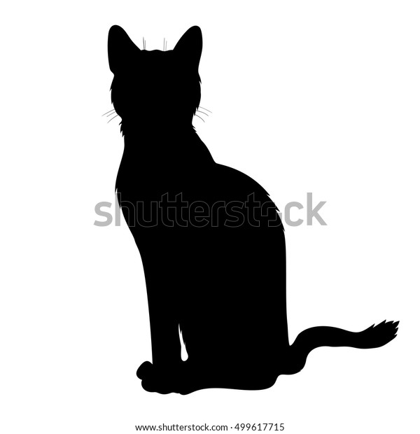 ベクター黒いシット猫シルエット のベクター画像素材 ロイヤリティフリー
