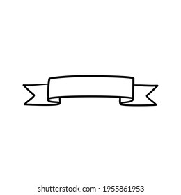 Vector of Black Sketch Ribbons. Blank Banners on white background.