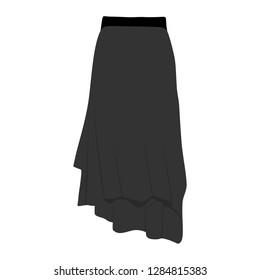 Vector  black skirt template, design fashion woman illustration. Women skirt 