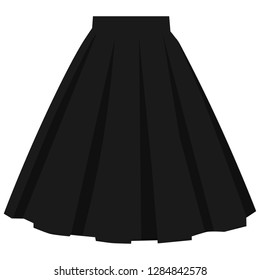 Vector black skirt template, design fashion woman illustration. Women bubble skirt 