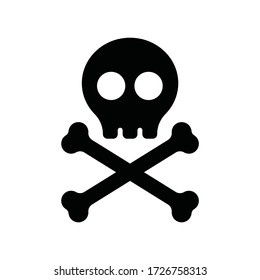 Vector Black Skull Crossbones Isolated On Stock Vector (royalty Free 