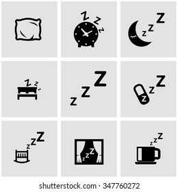 Vector black sleep icon set.