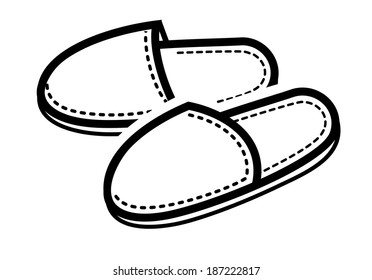 Vector Black Slippers Icon On White Stock Vector (Royalty Free ...