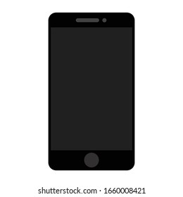 Vector of a black smartphone with a white background. Vector telephone.