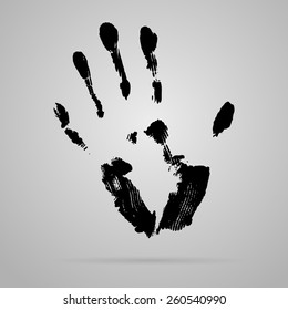 Vector black smeared hand imprint of mascara