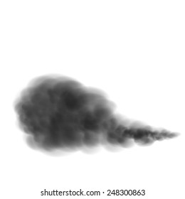 Vector black smoke isolated on a white background