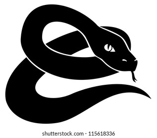 Vector. Black snake.