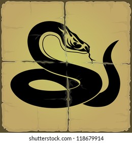 Vector. Black snake.