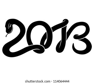 Vector. Black snake, the symbol of year 2013.