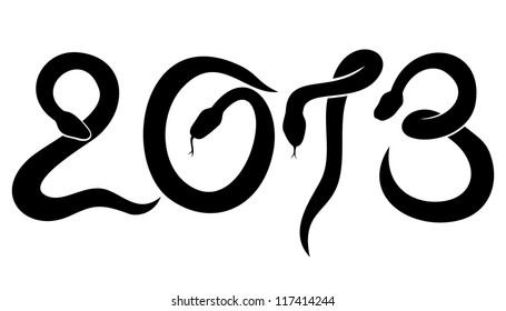 Vector. Black snake, the symbol of year 2013.