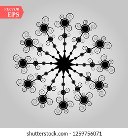 Vector black snowflake icon. Snow flake simple icons isolated on white background for winter design and decoration