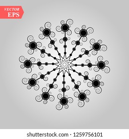 Vector black snowflake icon. Snow flake simple icons isolated on white background for winter design and decoration