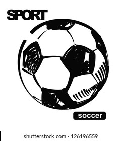 vector black soccer ball icon on white