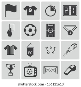 Vector black  soccer  icons set