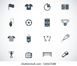 Vector Black  Soccer  Icons Set