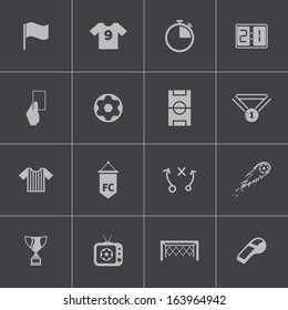 Vector black  soccer  icons set