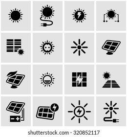 Vector Black Solar Energy Icon Set.