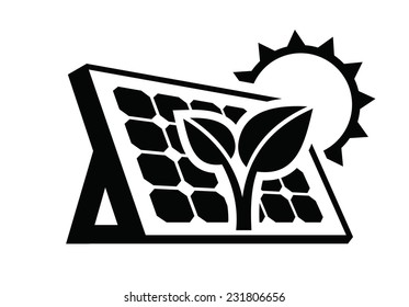 vector black solar panel icon on white background 