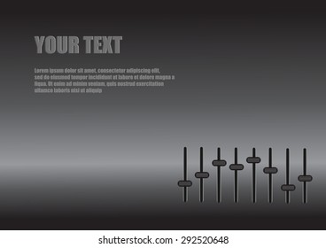 Vector : Black sound mixing console panel