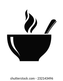 vector black soup icon on white background