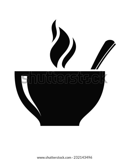 vector black soup\
icon on white\
background