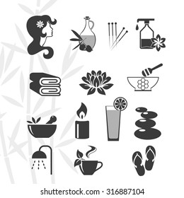 Vector black Spa icons set