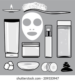 vector black Spa  and skin care icons