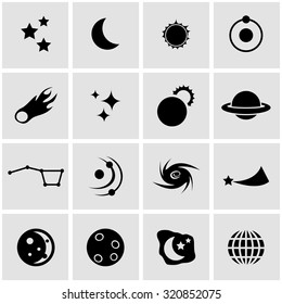 Vector black space icon set