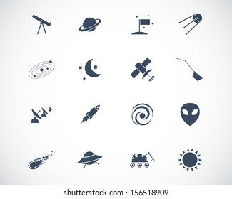 Vector black  space icons set