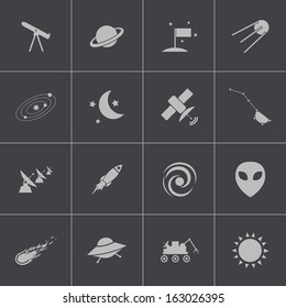 Vector black  space icons set