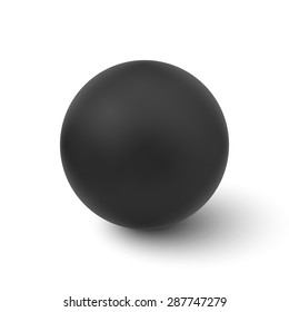Vector black sphere isolated on white background