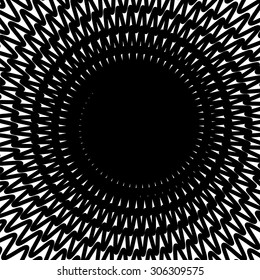 Vector Black Spiral Background. Hypnotic Monochrome Sripal Pattern