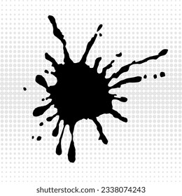 Vector black splash ink dot element