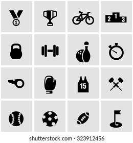 Vector black sport icon set.