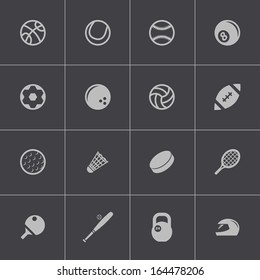 Vector black sport icons set
