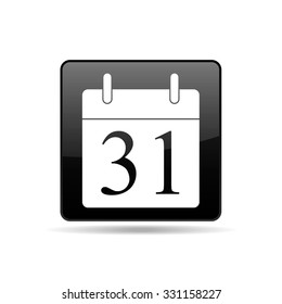 vector black square icon with a sign calendar