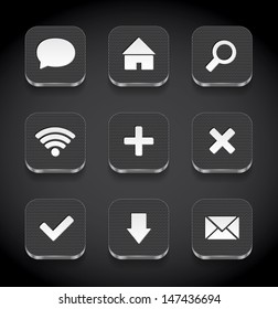 Vector black square icons collection