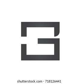 Vector Black Square Letter N G Logo