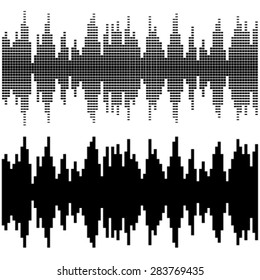 vector black square sound wave patterns vector black square sound wave patterns