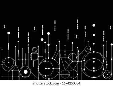 Vector black squares geometry decoration , black background
