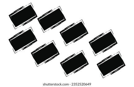 Vektor Schwarze Flecken Grunge Rahmen handgezeichnet mit Bürstenverkaufsbanner Vektorgrafik Stroke Set Hintergrund
